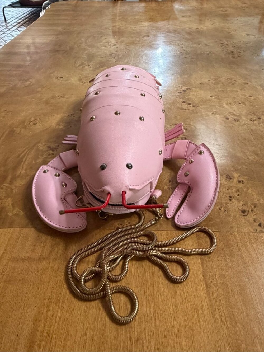 NEW Cute Pink Lobster purse - opens from the bottom